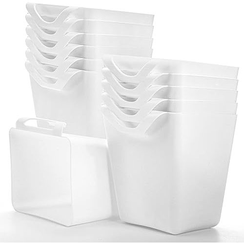 ZEAYEA 12 Pack Hanging Cup Holder, Utility Rolling Cart Accessories, Hanging Pencil Holder, Space Saving Hanging Storage Container Bucket for Organize Home Kitchen Office Craft Supply
