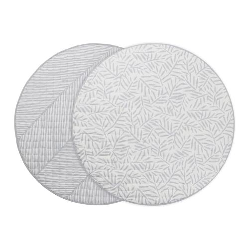 Toddlekind Organic Cotton Reversible Play Mat – 48" Handmade Blanket for Floor Activities, Tummy Time, Nursery Decor, and Family Comfort 0m+ Stone (Gray)