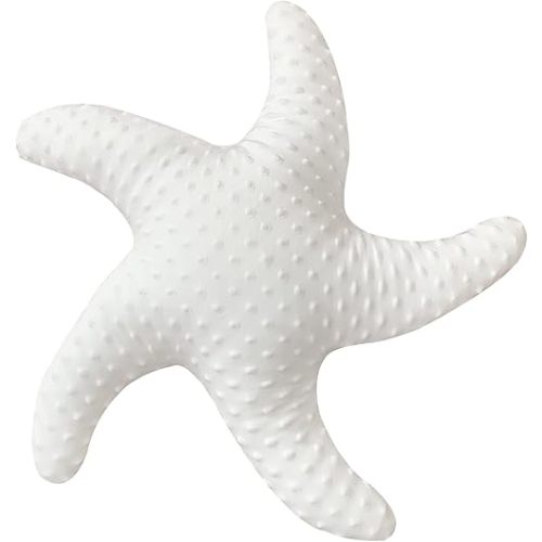 Marble Empire White Starfish Pillow Beach Themed Decorative Throw Pillows Soft Ocean Bedding Coastal Decor for Home Cute Star Shaped Stuffed Animal Plush for Small Couch Bed Bedroom Living Room