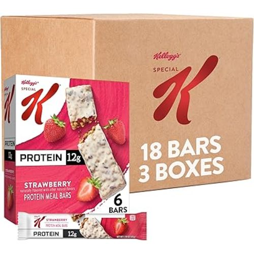 Kellogg's Special K Protein Meal Bars, 12g Protein, Meal Replacement, Strawberry (3 Boxes)
