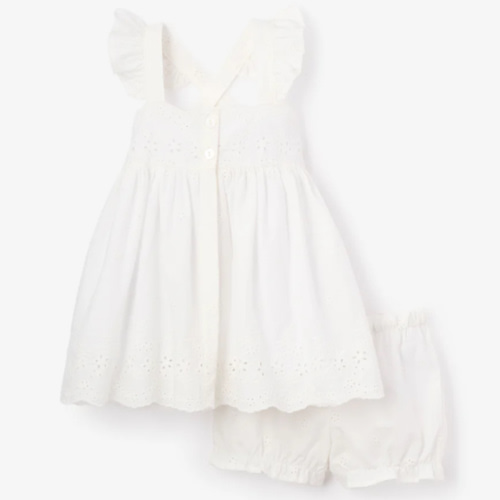 Eyelet Lace Ruffle Dress – Elegant Baby