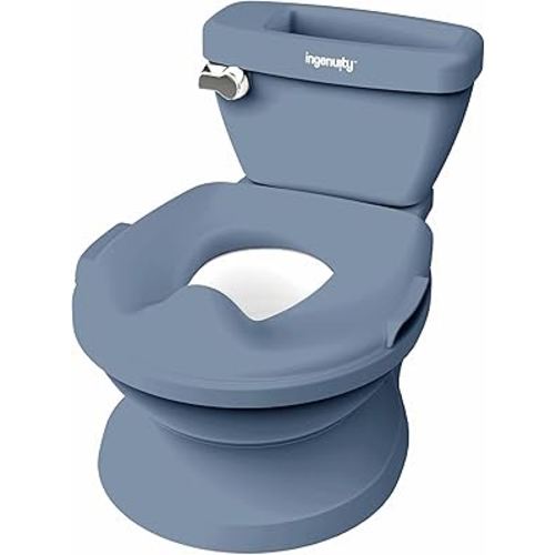 Ingenuity My Size Potty Pro in Blue, Infant Potty Training Toilet, Lifelike Flushing Sound, for Ages 18 Months, Up to 50 Pounds