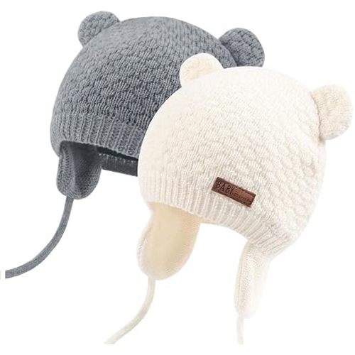 Duoyeree Kids Baby Hat Soft Warm Cable Knit Beanie Toddler Girl Fall Winter Hats