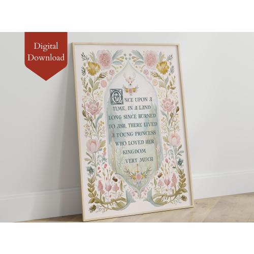 Throne of Glass Nursery Art Print | Fireheart, Once Upon a Time (Digital Download)