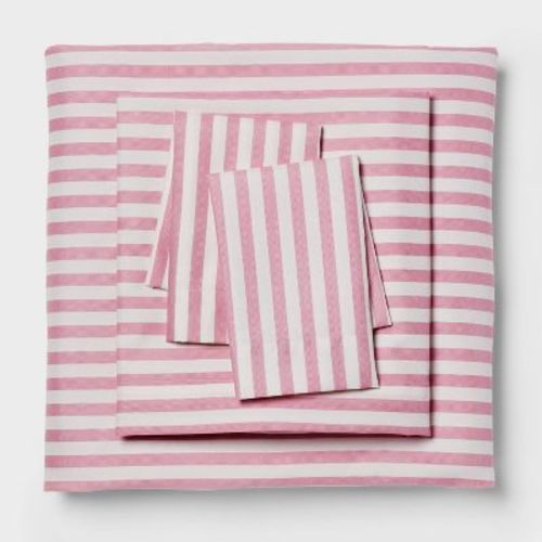 Full Microfiber Sheet Set Pink Stripe - Room Essentials™