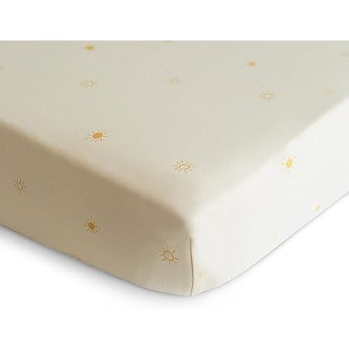 mushie Stretchy & Soft Crib Sheet | Fitted 28" x 52" (Sun)