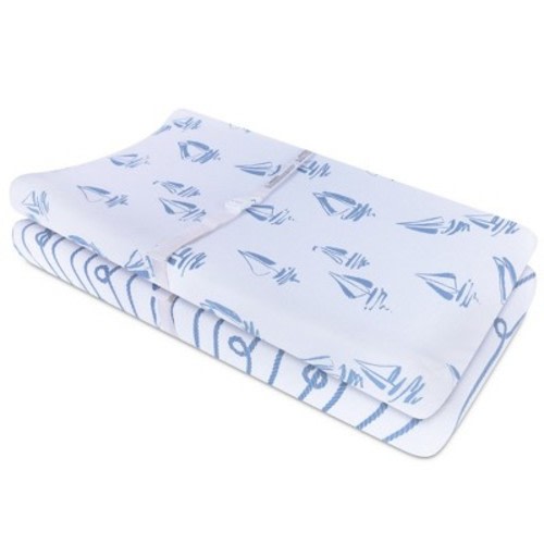 Ely's & Co. Baby Changing Pad Cover - Cradle Sheet 100% Combed Jersey Cotton for Baby Boy 2 Pack, Color: Blue nautical