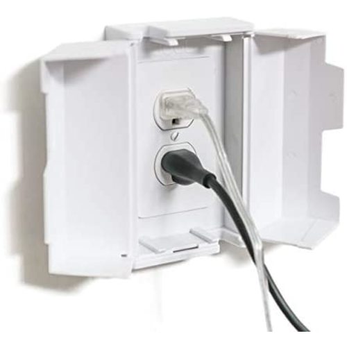 Outlet Cover Box for Child Safety (2 Pack) Duplex & Decorator Electrical Outlet Plates, Concealed Access Buttons, and Spacious Compartment - Jool Baby
