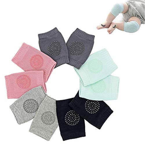 Hidetex Baby Knee Pads for Crawling - Infant Kneepads, Adjustable Elastic Leg Warmers, Anti-Slip Leg Protector for Unisex Toddlers(5 Pairs)