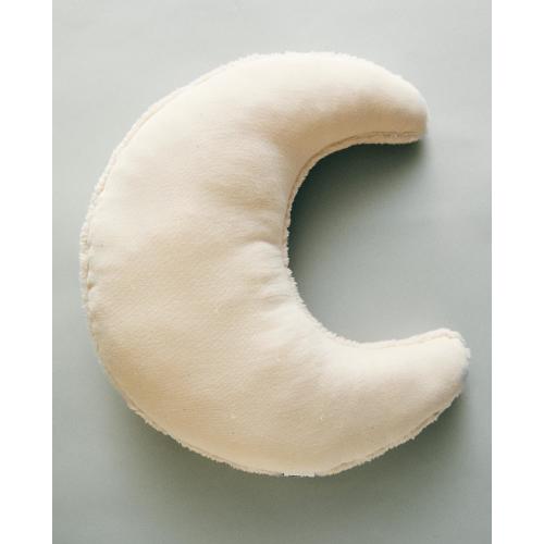 CHILDREN’S FAUX FUR MUSLIN MOON THROW PILLOW