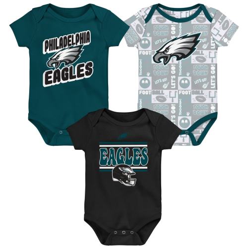 Philadelphia Eagles Infant Play Day Three-Pack Bodysuit Set