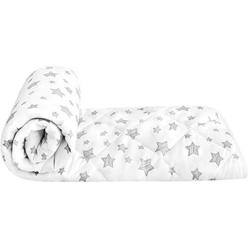 Baby Blanket for Boys and Girls, Soft Cozy Blankets for Kids, Toddler Comforter Quilted with White Star Print, Ultra Soft and Comfortable Baby Comforter Down Alternative Crib Comforter, 39x47 Inches