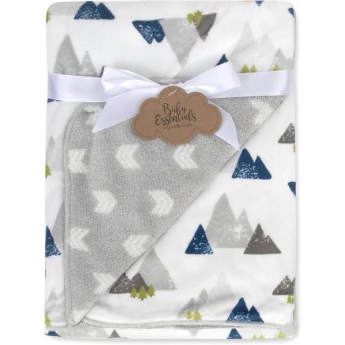 Sherpa Fleece Baby Blankets for Boys and Girls – Colorful, Reversible Baby Blankets for Newborns, Infants, Toddlers, and Nursery (Mountains & Arrows)