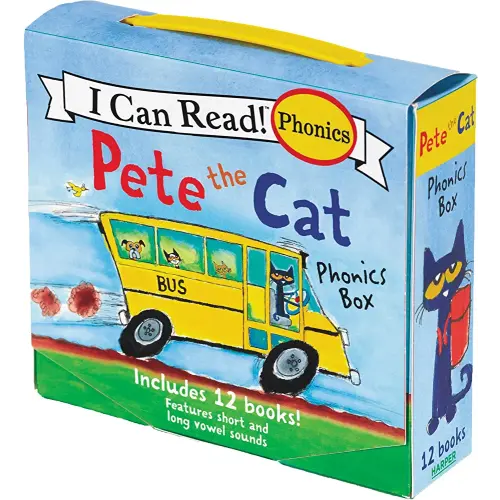 Pete the Cat 12-Book Phonics Fun!: A Box of 12 Mini-Books Featuring Short and Long Vowel Sounds – Expert-Reviewed Beginning Readers for Kids (Ages 3-6) (I Can Read Phonics Fun)