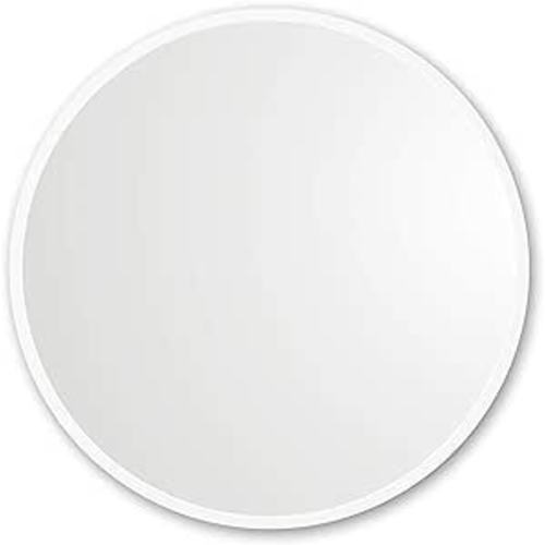 Amazon.com: Better Bevel 24” x 24” White Rubber Framed Mirror | Round Bathroom Wall Mirror : Home & Kitchen