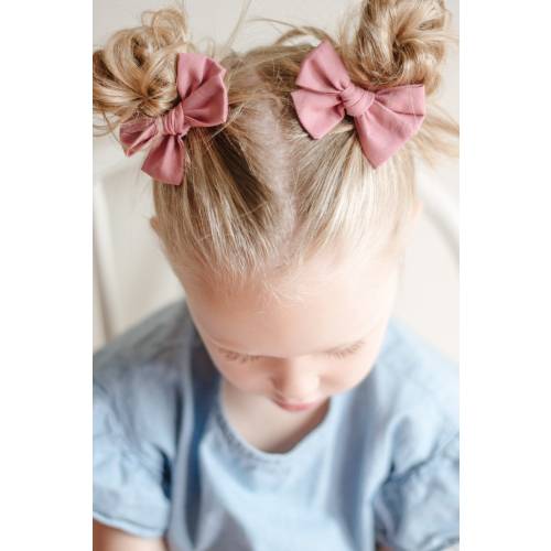 Rose Hair Bows - Toddler Girl Pigtail Bow Set - Hair Clips - Fall Outfit - Hair Accessories