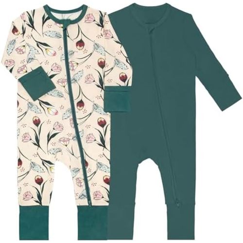 hibshaby Baby Footless Pajamas Girls Boys Zippy Pjs Rayon Made from Bamboo Sleepers Sleep 'N Play Romper - 0-24 Months