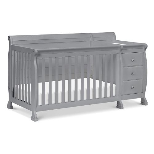DaVinci Kalani 4-in-1 Convertible Baby Crib & Changing Table Combo - GREENGUARD Gold Certified - Toddler Bed, Daybed, Full-Size Bed Conversion - 4 Adjustable Mattress Heights - Gray