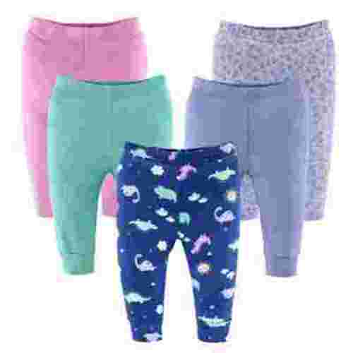 The Peanutshell Baby Girl Pants, Cotton Pull On Pants for 3-6 Months, Dino Girl, 5-Pack