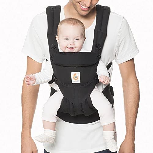 Ergobaby Omni 360 All-Position Baby Carrier for Newborn to Toddler with Lumbar Support (7-45 Pounds), Pure Black
