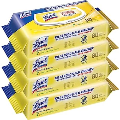 Lysol Disinfecting Wipes, Lemon & Lime Blossom, 80 Count (Pack of 4)