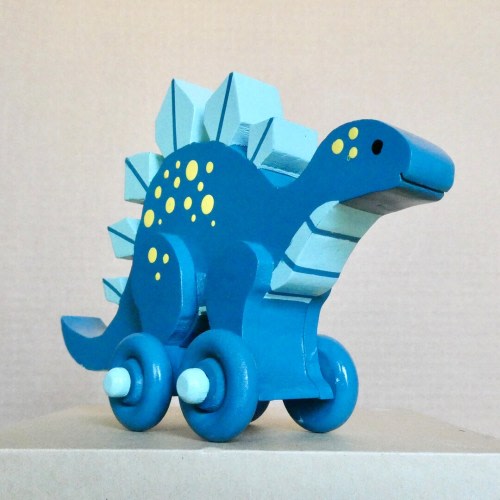 Wooden Dinosaur (Stegosaurus) on wheels