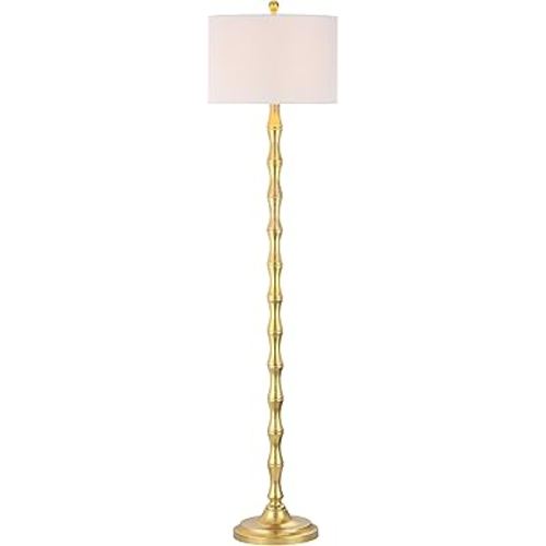 SAFAVIEH Lighting Collection Aurelia Farmhouse Antique Gold 64-inch Living Room Bedroom Home Office Standing Floor Lamp,Metal (LED Bulb Included)