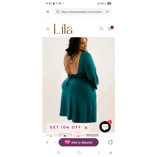 Lila Labor & Postpartum Gown in Deep Teal