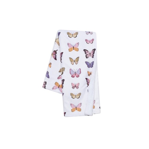 Butterfly Dreams Ultra-Soft Fleece/Faux Shearling Baby Blanket