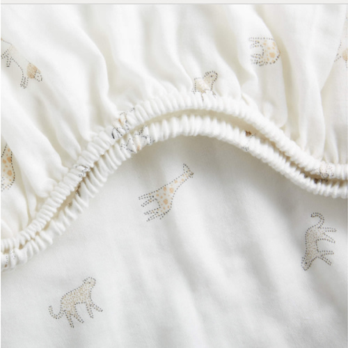 Supersoft Safari Friends Gauze Organic Cotton Baby Crib Fitted Sheet