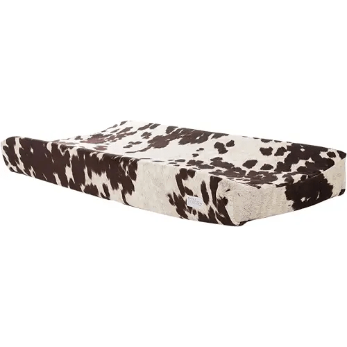Western Cowboy Changing Pad Cover Super Soft Brown Cowhide