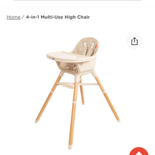 4-in-1 Multi-Use High Chair | Beige Lines
