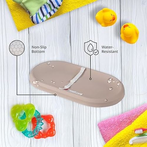 Baby Changing Pad, Waterproof & Non-Slip Changing pad, Wipeable Changing Table pad, Contoured Foam for Diaper Changes, Liquids-Free, No Fabric Cover Needed, Less Laundry Loved by Green Moms