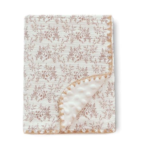 Gunnaicat Baby Swaddel Blanket Cotton Muslin Thick Bath Towel Dotted Backing Double Layer Receiving Blanket 40"x40" (Leaves)