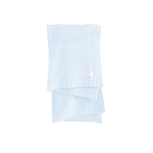 Plush Chenille Knit Baby Blanket, Blue