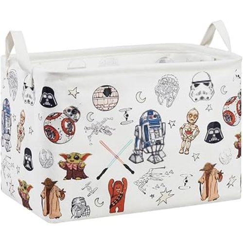 Star Wars Room Nursery Decor,Baby Laundry Large Hamper Foldable With Waterproof Pe Coating,Dirty Clothes Basket Featuring The Child,Bedroom,Bathroom Set,Toy Bin,Kids Birthday Gifts (Square)