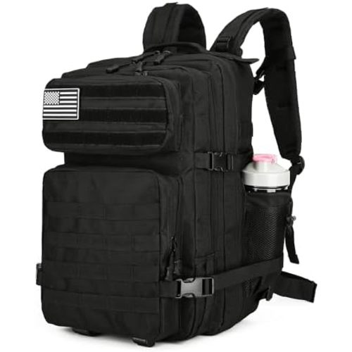 25L Tactical Backpack for Men Women Military Backpack Army Assault Pack Molle Backpack Small Bug Out Bag Travel Rucksack Daypack (Black)