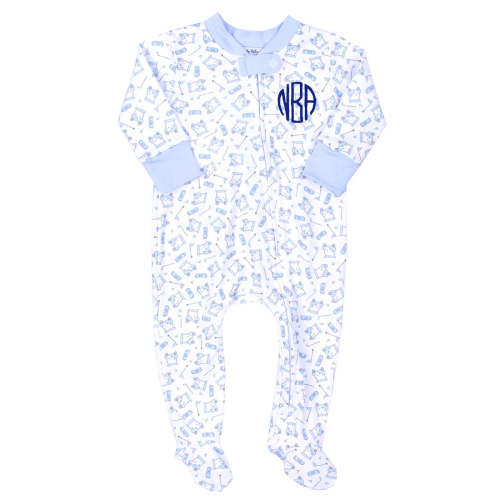 Putting Around Blue Golf Zipper Footie