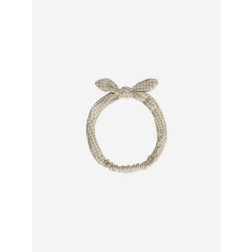 Baby Bow Headband || Sage Gingham
