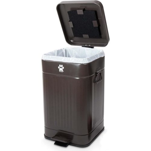 Dog Poop Trash Can Outside - Outdoor Dog Waste Trash Can with Lid - Odor Proof Waste Station Container for Backyard - 12L/3.2Gal (Mulch)