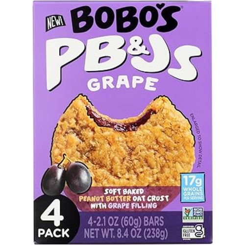 Bobos Oat Bars Bar PB&J's Grape 4Pk 8.4 OZ