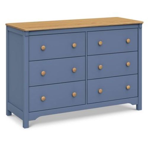 Davinci Shea 6-drawer Dresser - Cove Blue And Honey