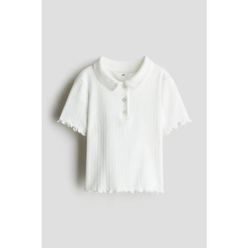 RIBBED POINTELLE JERSEY TOP