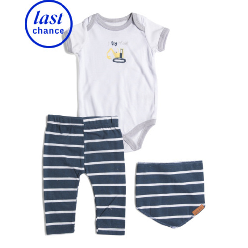 3pc Infant Boys Bodysuit And Pants Set With Bib | Baby Boys (0-24m) | Marshalls