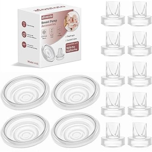 14PCS Breast Pump Parts, 10Pack Duckbill Valve & 4Pack Silicone Diaphragm Compatible with momcozy S9 Pro/S12 Pro/S9/S12 Wearable Breastpump, Breast Pump Replacement Parts Breastfeeding Essentials Kit