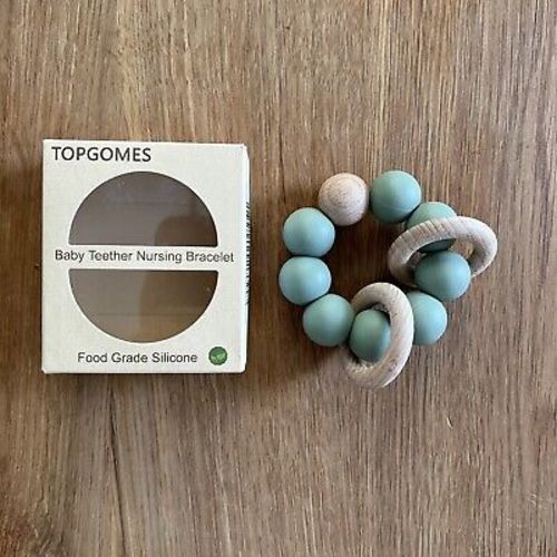 TOPGOMES Baby Teether Nursing Bracelet Sage