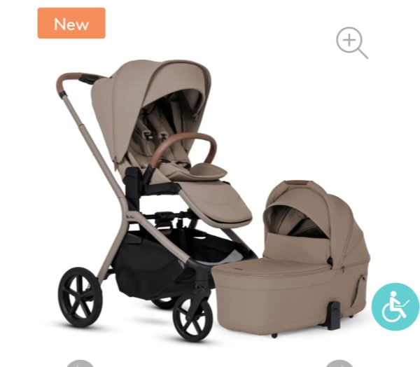 Breez Stroller and Bassinet Bundle - Silver Cross USA Champagne Color
