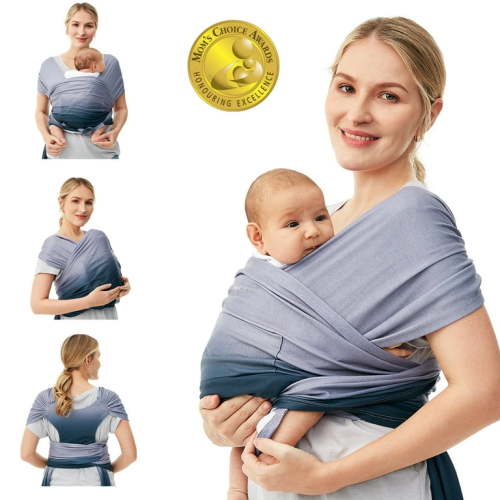 Momcozy Baby Wrap Carrier Slings, Mom Cozy Infant Carrier Slings for Newborn up to 35 lbs, Gradient Blue
