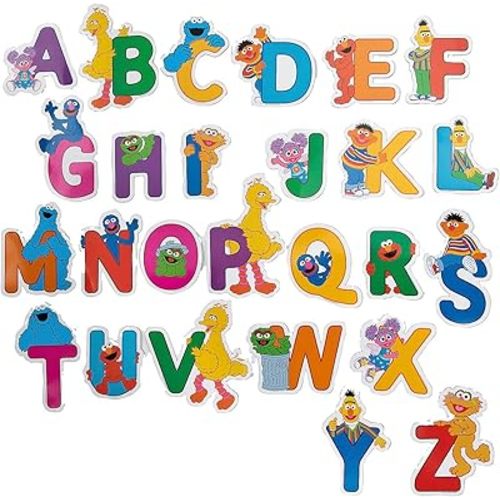 4 1/4" – 7 1/2" Sesame Street Character Alphabet Magnets - 26 Pc.