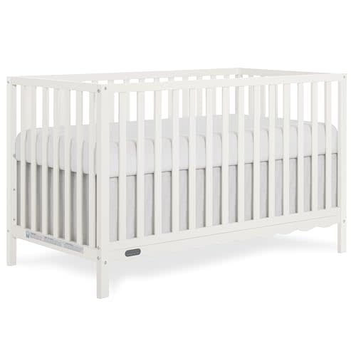 Dream On Me Synergy Wave 5-in-1 Convertible Full Size Baby Crib, Cream | Solid Wooden Nursery Crib, 3-Mattress Height, Converts to Toddler, Day & Full Size Bed, GREENGUARD Gold & BSA Verified